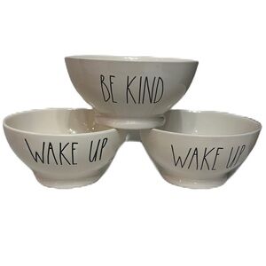 Rae Dunn‎ Ceramic Bowls Be Kind Wake Up Set 3